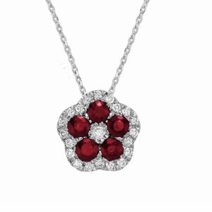 Ruby Flower Necklace